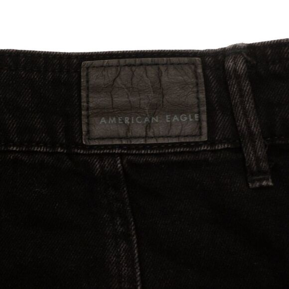 American Eagle Skirt Size 4 Womens Black Mid Rise A Line Denim Button Up 29x15.5 - Picture 6 of 7